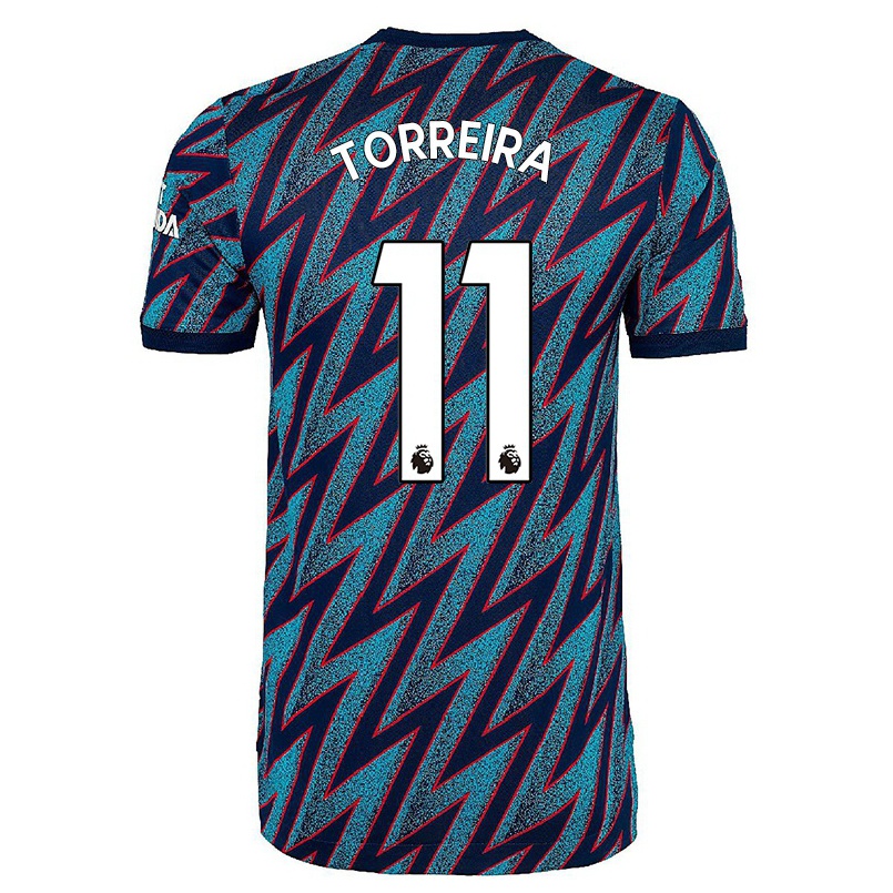 Naisten Jalkapallo Lucas Torreira #11 Sininen Musta 3. Paita 2021/22 Lyhythihainen Paita T-paita
