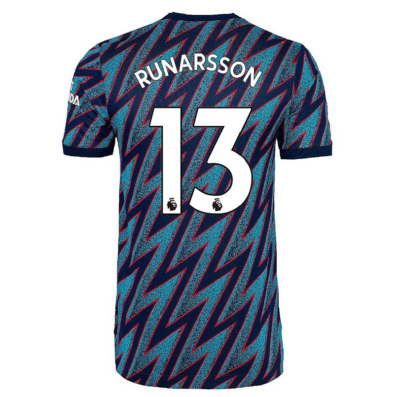 Naisten Jalkapallo Alex Runarsson #13 Sininen Musta 3. Paita 2021/22 Lyhythihainen Paita T-paita