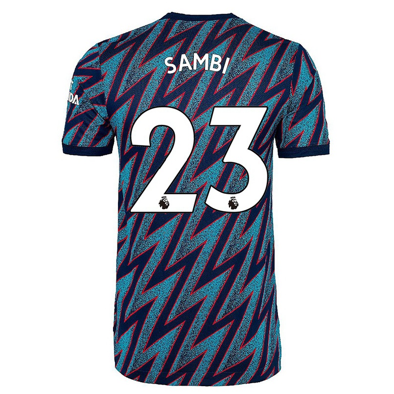 Naisten Jalkapallo Albert Sambi Lokonga #23 Sininen Musta 3. Paita 2021/22 Lyhythihainen Paita T-paita