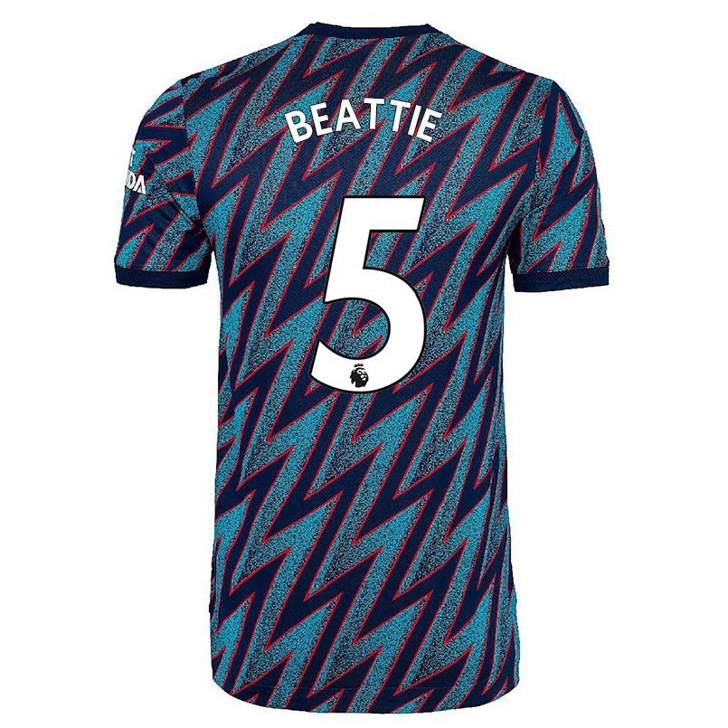 Naisten Jalkapallo Jennifer Beattie #5 Sininen Musta 3. Paita 2021/22 Lyhythihainen Paita T-paita