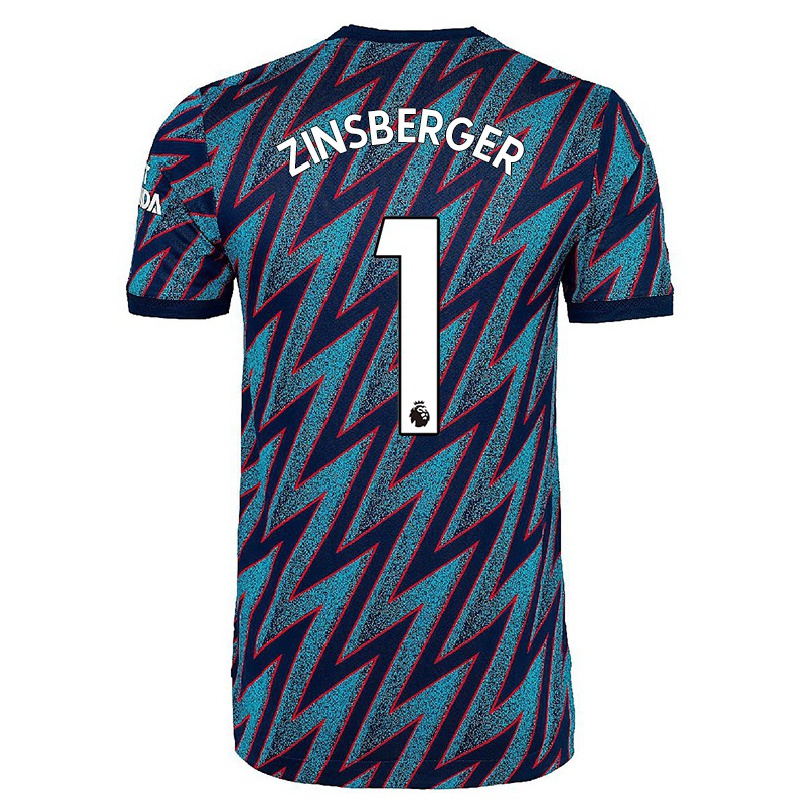 Naisten Jalkapallo Manuela Zinsberger #1 Sininen Musta 3. Paita 2021/22 Lyhythihainen Paita T-paita