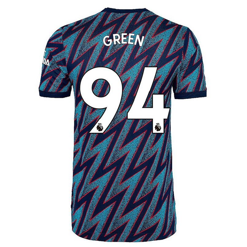 Naisten Jalkapallo Kaleel Green #94 Sininen Musta 3. Paita 2021/22 Lyhythihainen Paita T-paita