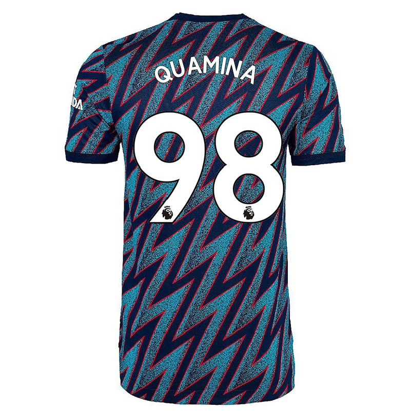 Naisten Jalkapallo Tino Quamina #98 Sininen Musta 3. Paita 2021/22 Lyhythihainen Paita T-paita
