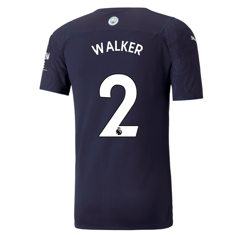 Naisten Jalkapallo Kyle Walker #2 Tummansininen 3. Paita 2021/22 Lyhythihainen Paita T-paita