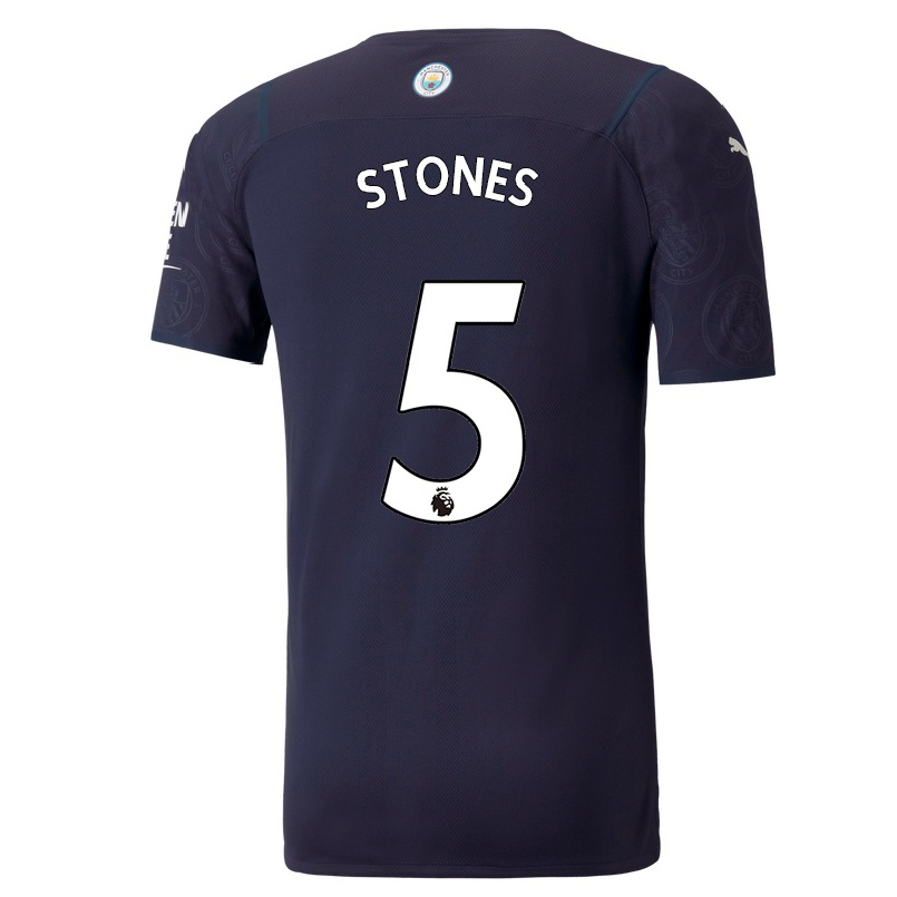 Naisten Jalkapallo John Stones #5 Tummansininen 3. Paita 2021/22 Lyhythihainen Paita T-paita