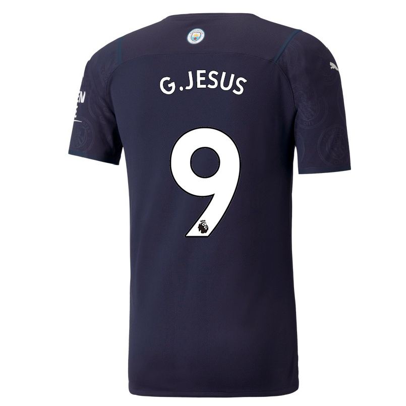 Naisten Jalkapallo Gabriel Jesus #9 Tummansininen 3. Paita 2021/22 Lyhythihainen Paita T-paita