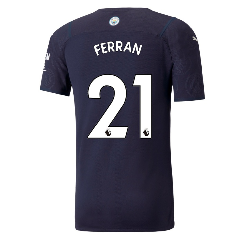 Naisten Jalkapallo Ferran Torres #21 Tummansininen 3. Paita 2021/22 Lyhythihainen Paita T-paita