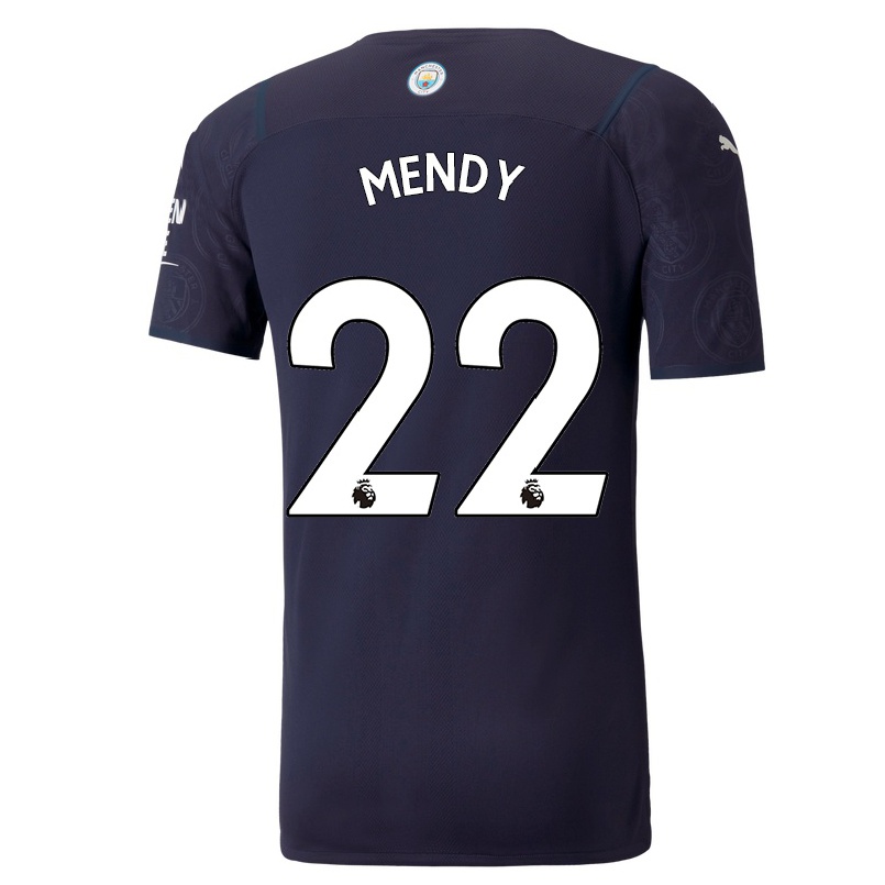 Naisten Jalkapallo Benjamin Mendy #22 Tummansininen 3. Paita 2021/22 Lyhythihainen Paita T-paita