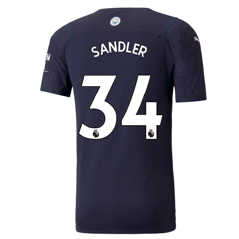 Naisten Jalkapallo Philippe Sandler #34 Tummansininen 3. Paita 2021/22 Lyhythihainen Paita T-paita