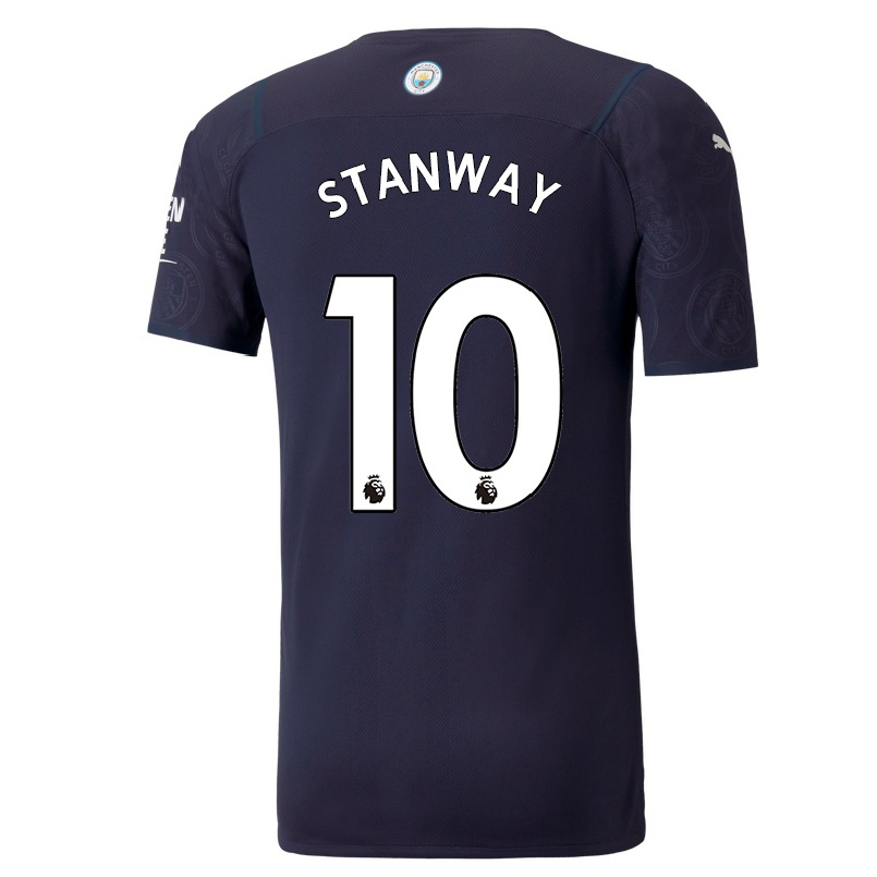 Naisten Jalkapallo Georgia Stanway #10 Tummansininen 3. Paita 2021/22 Lyhythihainen Paita T-paita