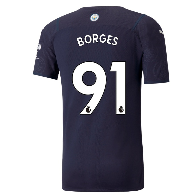 Naisten Jalkapallo Carlos Borges #91 Tummansininen 3. Paita 2021/22 Lyhythihainen Paita T-paita