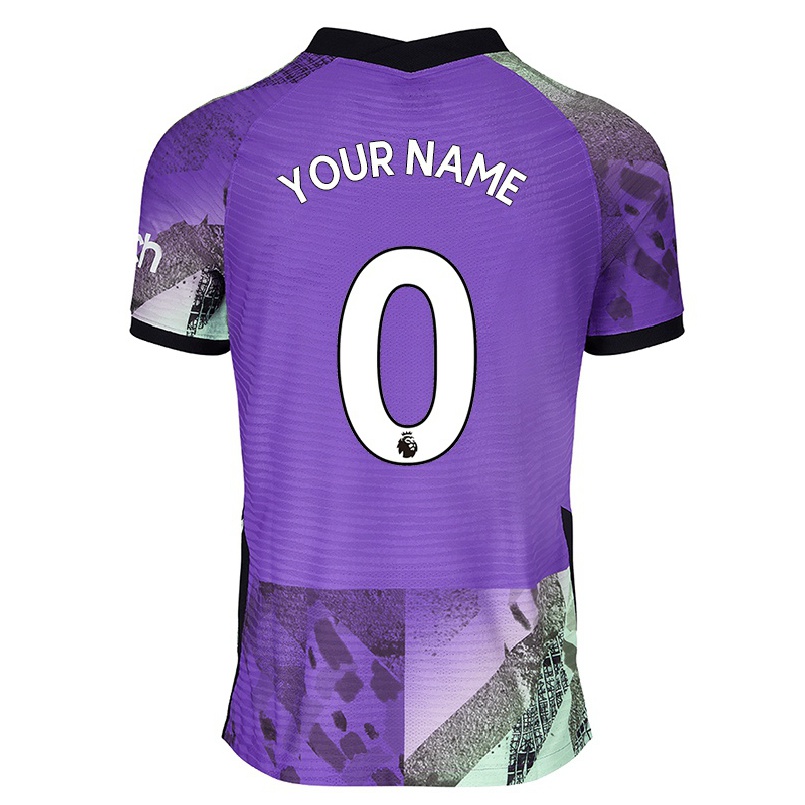 Naisten Jalkapallo Sinun Nimesi #0 Violetti 3. Paita 2021/22 Lyhythihainen Paita T-paita