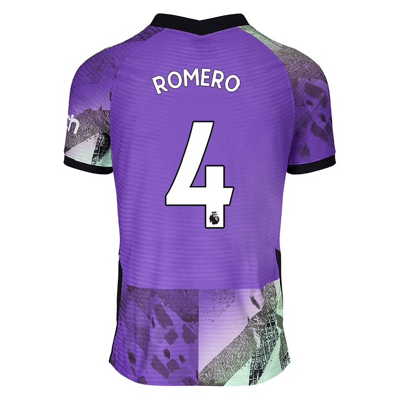 Naisten Jalkapallo Cristian Romero #4 Violetti 3. Paita 2021/22 Lyhythihainen Paita T-paita
