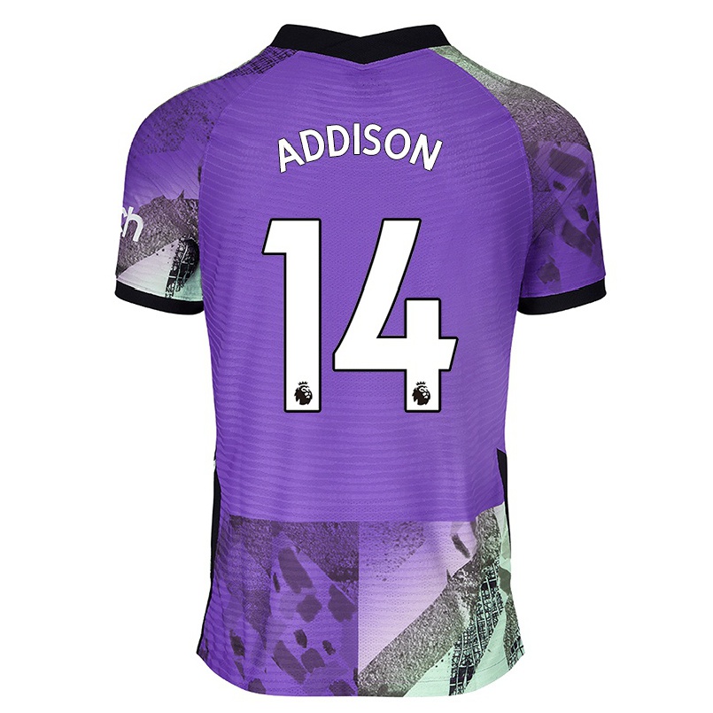 Naisten Jalkapallo Angela Addison #14 Violetti 3. Paita 2021/22 Lyhythihainen Paita T-paita