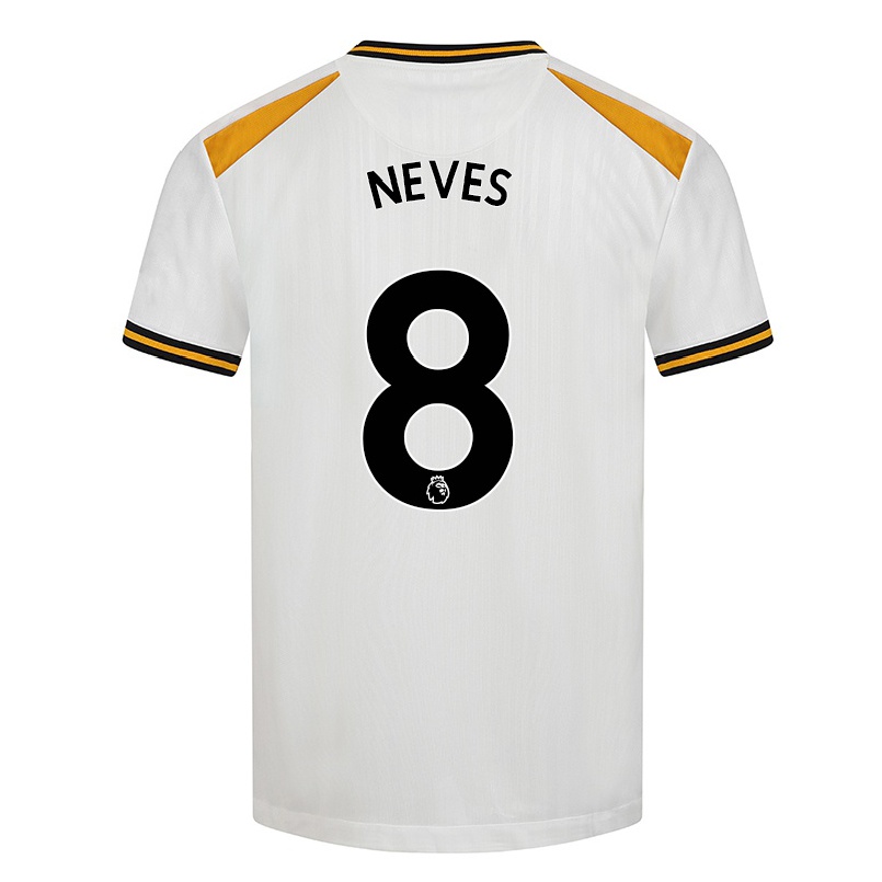Naisten Jalkapallo Ruben Neves #8 Valkoinen Keltainen 3. Paita 2021/22 Lyhythihainen Paita T-paita