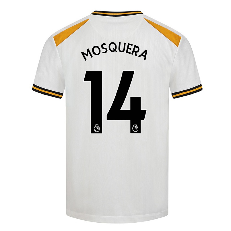 Naisten Jalkapallo Yerson Mosquera #14 Valkoinen Keltainen 3. Paita 2021/22 Lyhythihainen Paita T-paita
