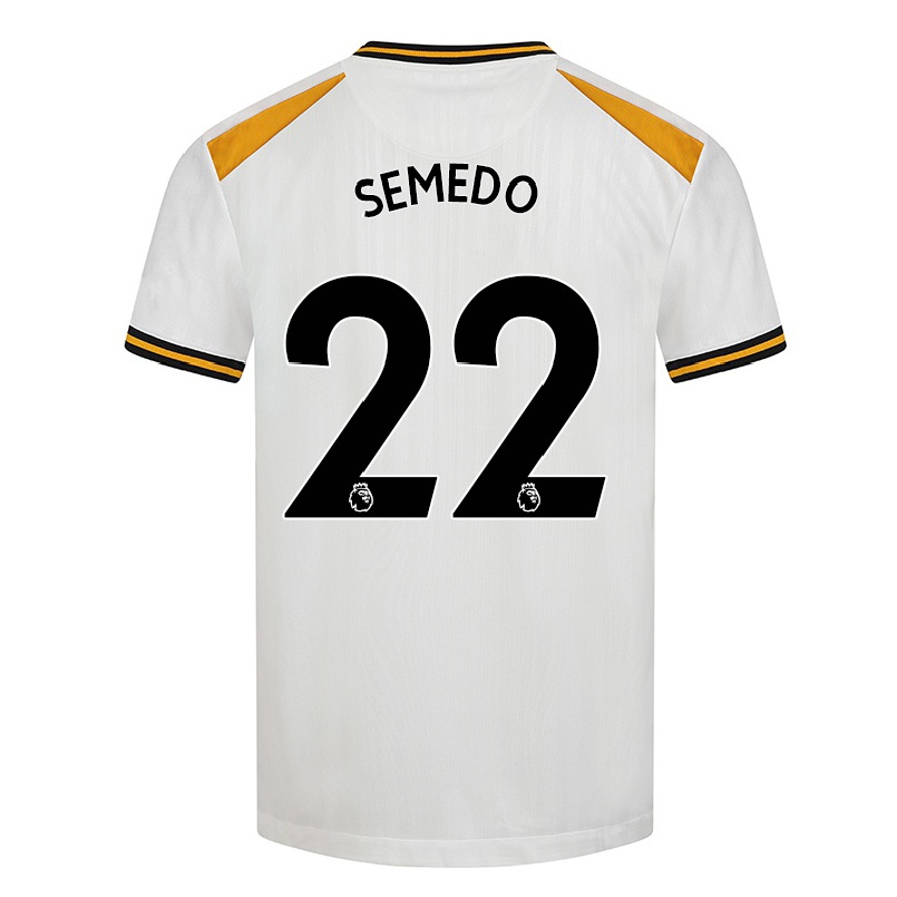 Naisten Jalkapallo Nelson Semedo #22 Valkoinen Keltainen 3. Paita 2021/22 Lyhythihainen Paita T-paita