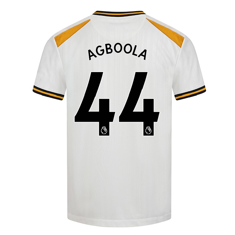 Naisten Jalkapallo Michael Agboola #44 Valkoinen Keltainen 3. Paita 2021/22 Lyhythihainen Paita T-paita