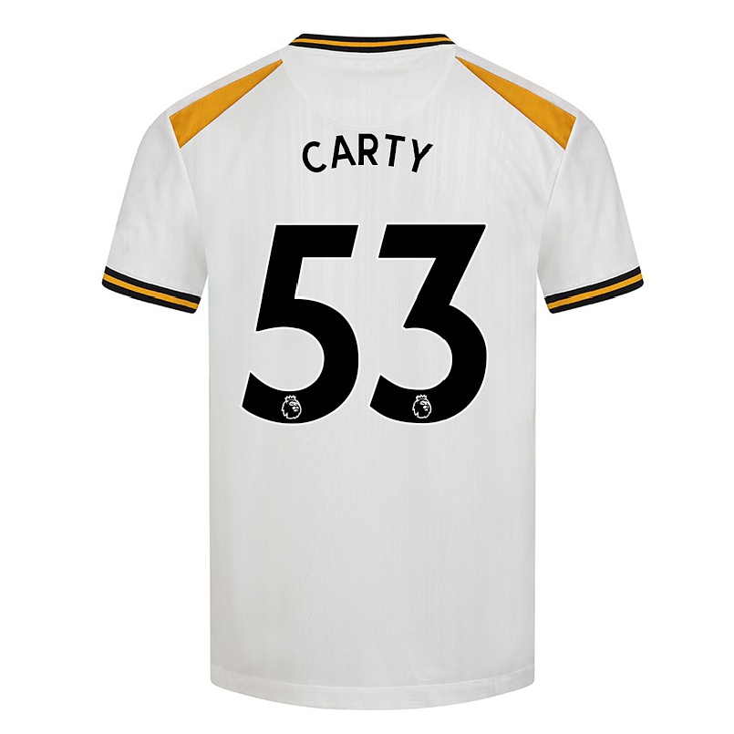 Naisten Jalkapallo Conor Carty #53 Valkoinen Keltainen 3. Paita 2021/22 Lyhythihainen Paita T-paita