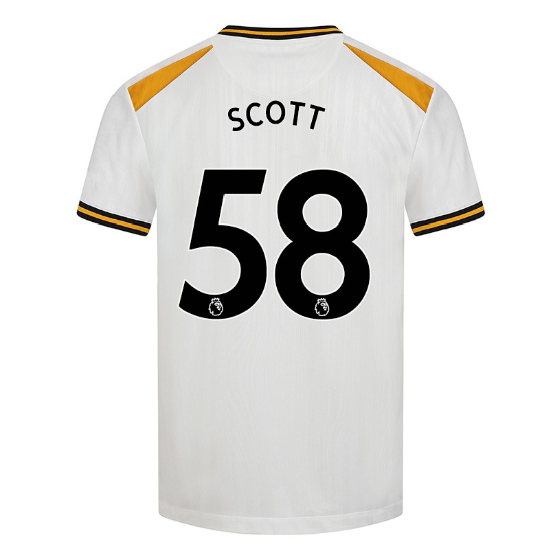 Naisten Jalkapallo Jack Scott #58 Valkoinen Keltainen 3. Paita 2021/22 Lyhythihainen Paita T-paita