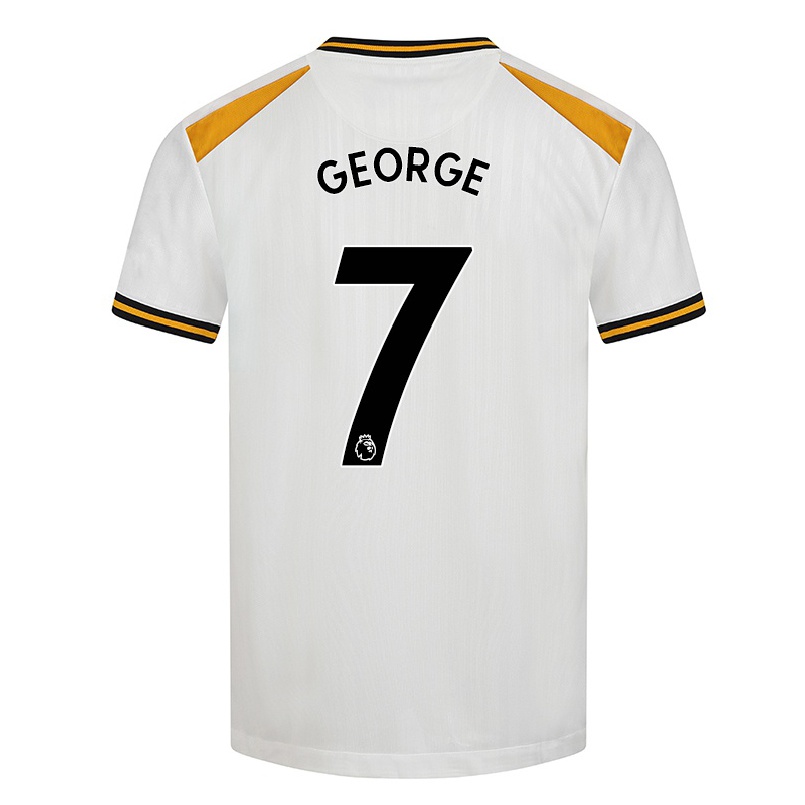 Naisten Jalkapallo Tammi George #7 Valkoinen Keltainen 3. Paita 2021/22 Lyhythihainen Paita T-paita
