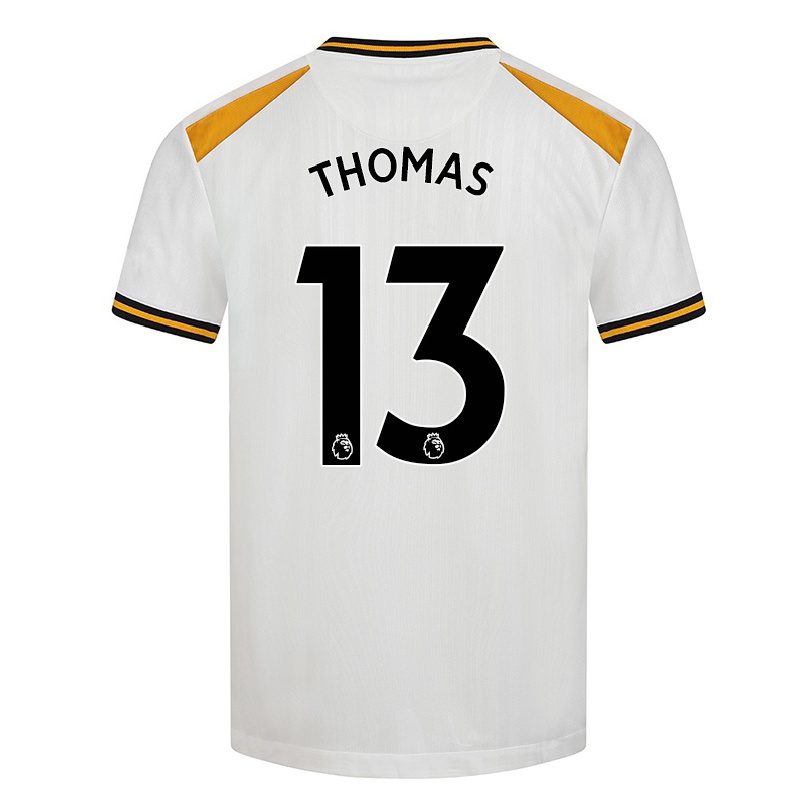 Naisten Jalkapallo Bec Thomas #13 Valkoinen Keltainen 3. Paita 2021/22 Lyhythihainen Paita T-paita