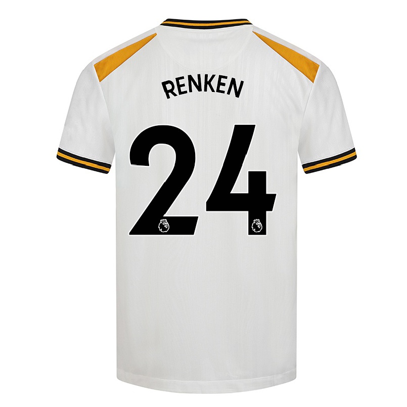 Naisten Jalkapallo Anna Renken #24 Valkoinen Keltainen 3. Paita 2021/22 Lyhythihainen Paita T-paita