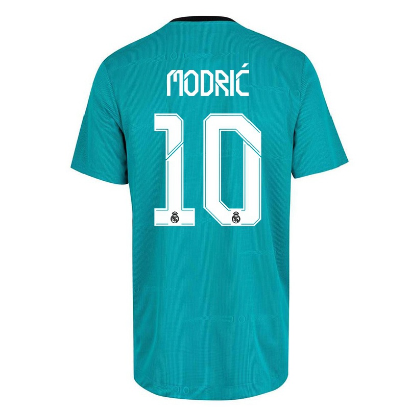 Naisten Jalkapallo Luka Modric #10 Vaaleanvihreä 3. Paita 2021/22 Lyhythihainen Paita T-paita