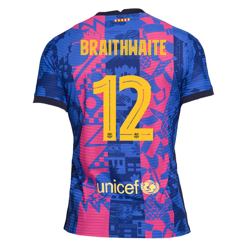 Naisten Jalkapallo Martin Braithwaite #12 Sininen Ruusu 3. Paita 2021/22 Lyhythihainen Paita T-paita