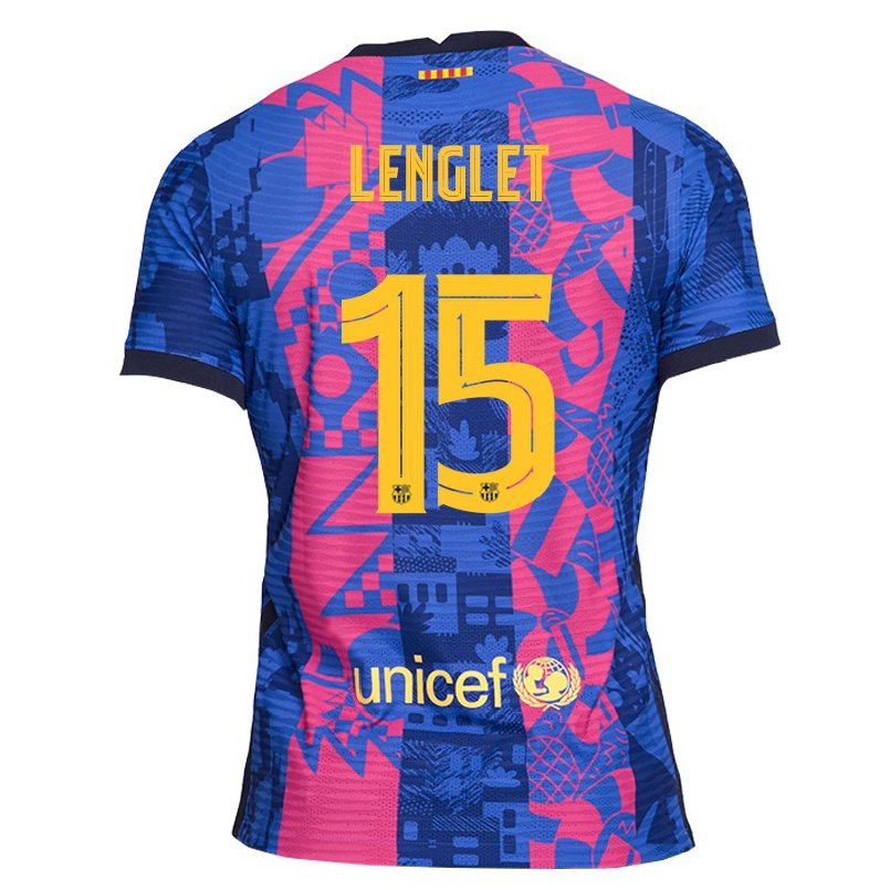 Naisten Jalkapallo Clement Lenglet #15 Sininen Ruusu 3. Paita 2021/22 Lyhythihainen Paita T-paita
