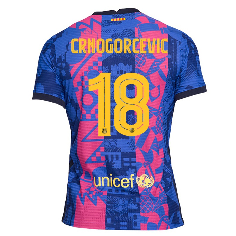 Naisten Jalkapallo Ana-Maria Crnogorcevic #18 Sininen Ruusu 3. Paita 2021/22 Lyhythihainen Paita T-paita