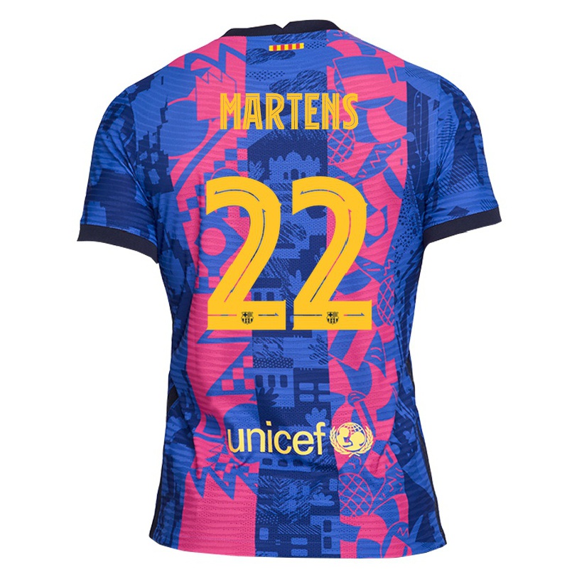Naisten Jalkapallo Lieke Martens #22 Sininen Ruusu 3. Paita 2021/22 Lyhythihainen Paita T-paita