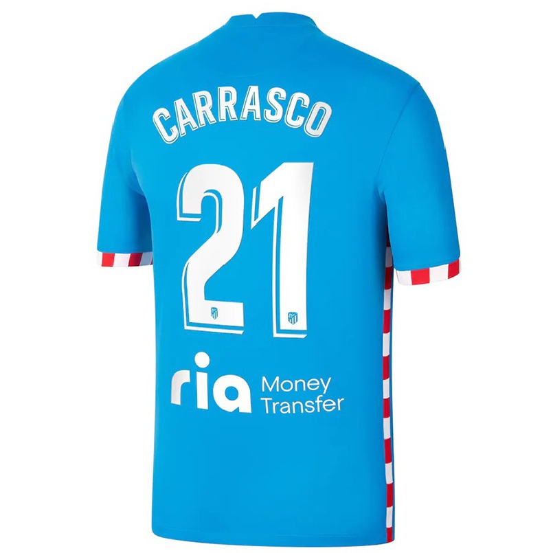 Naisten Jalkapallo Yannick Carrasco #21 Sininen 3. Paita 2021/22 Lyhythihainen Paita T-paita
