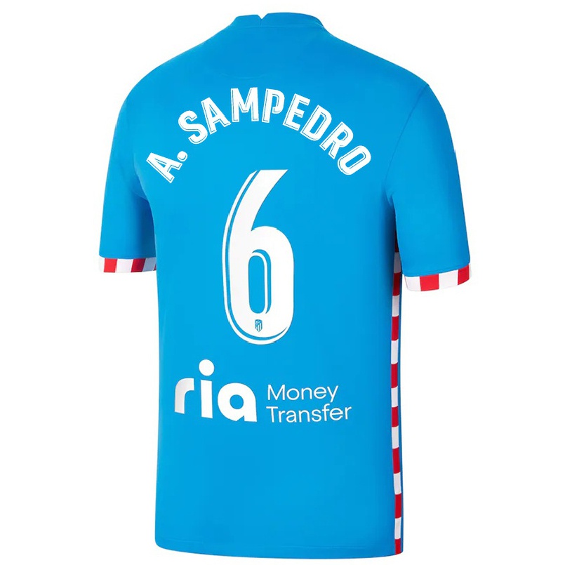 Naisten Jalkapallo Amanda Sampedro #6 Sininen 3. Paita 2021/22 Lyhythihainen Paita T-paita
