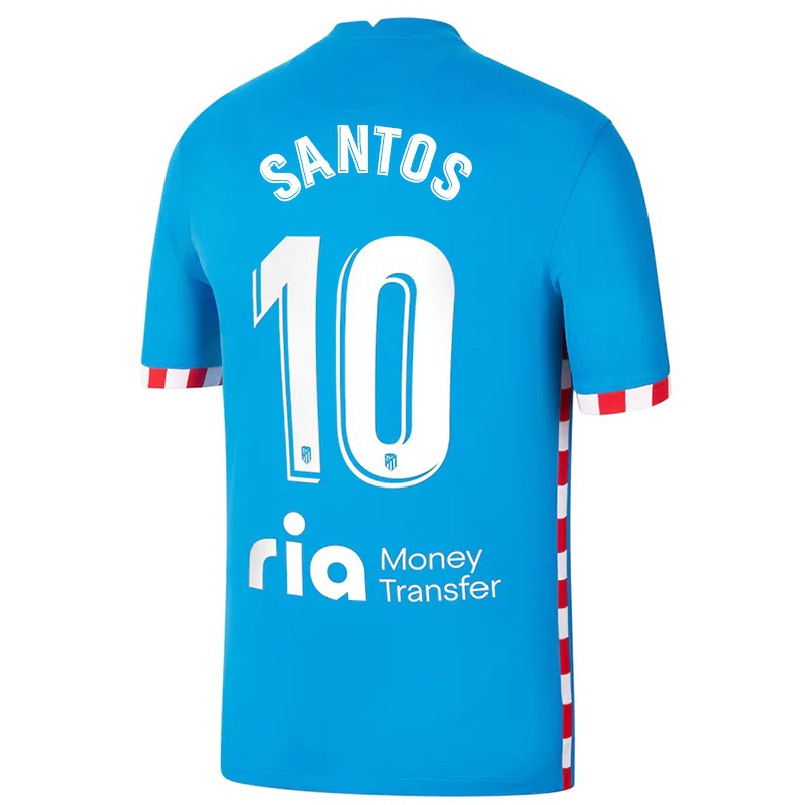 Naisten Jalkapallo Leicy Santos #10 Sininen 3. Paita 2021/22 Lyhythihainen Paita T-paita