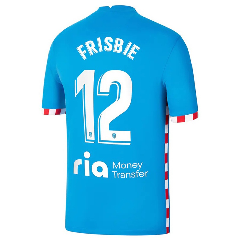 Naisten Jalkapallo Amanda Frisbie #12 Sininen 3. Paita 2021/22 Lyhythihainen Paita T-paita