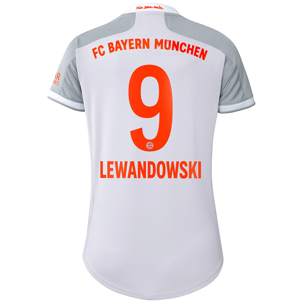 Naisten Jalkapallo Robert Lewandowski #9 Vieraspaita Harmaa Pelipaita 2020/21 Lyhythihainen Paita