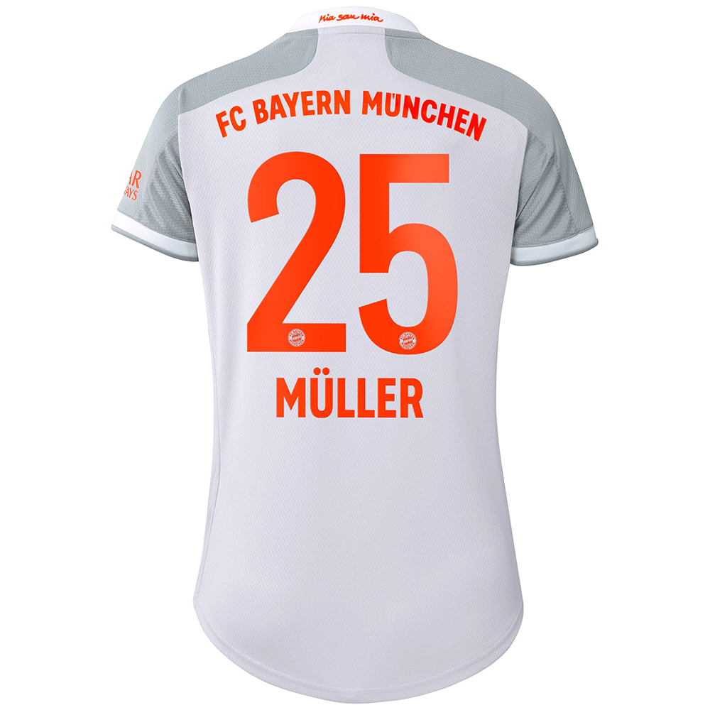 Naisten Jalkapallo Thomas Muller #25 Vieraspaita Harmaa Pelipaita 2020/21 Lyhythihainen Paita