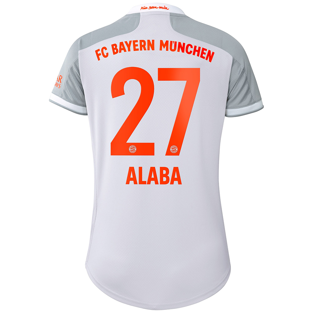 Naisten Jalkapallo David Alaba #27 Vieraspaita Harmaa Pelipaita 2020/21 Lyhythihainen Paita