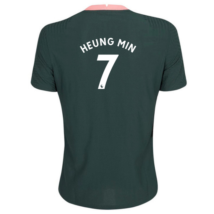 Naisten Jalkapallo Heung-min Son #7 Vieraspaita Tummanvihreä Pelipaita 2020/21 Lyhythihainen Paita