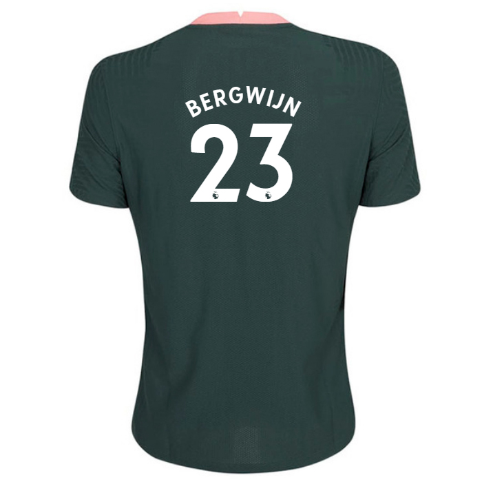 Naisten Jalkapallo Steven Bergwijn #23 Vieraspaita Tummanvihreä Pelipaita 2020/21 Lyhythihainen Paita