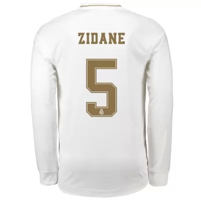 Lapset Jalkapallo Zinedine Zidane 5 Kotipaita Valkoinen Pitkähihainen Pelipaita 2019/20 Lyhythihainen Paita