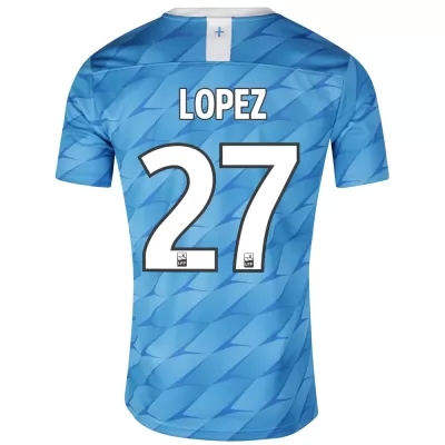 Lapset Jalkapallo Maxime Lopez 27 Vieraspaita Sininen Pelipaita 2019/20 Lyhythihainen Paita