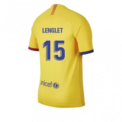Lapset Jalkapallo Clement Lenglet 15 Vieraspaita Keltainen Pelipaita 2019/20 Lyhythihainen Paita