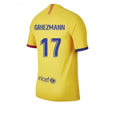 Lapset Jalkapallo Antoine Griezmann 17 Vieraspaita Keltainen Pelipaita 2019/20 Lyhythihainen Paita