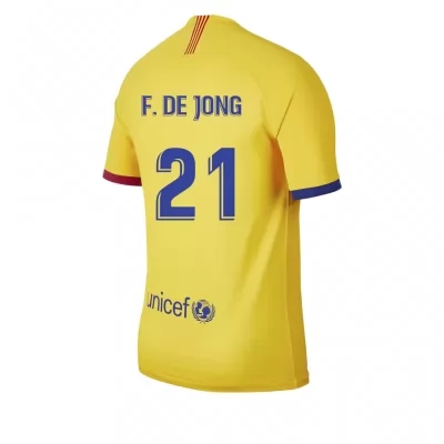 Lapset Jalkapallo Frenkie De Jong 21 Vieraspaita Keltainen Pelipaita 2019/20 Lyhythihainen Paita