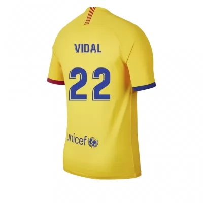 Lapset Jalkapallo Arturo Vidal 22 Vieraspaita Keltainen Pelipaita 2019/20 Lyhythihainen Paita