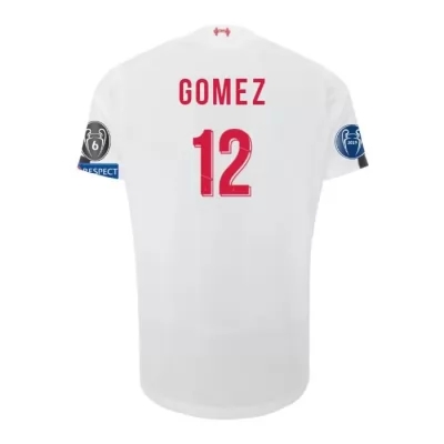 Lapset Jalkapallo Joe Gomez 12 Vieraspaita Valkoinen Pelipaita 2019/20 Lyhythihainen Paita