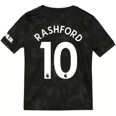 Lapset Jalkapallo Marcus Rashford 10 3. Paita Musta Pelipaita 2019/20 Lyhythihainen Paita