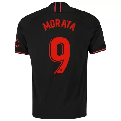 Lapset Jalkapallo Alvaro Morata 9 Vieraspaita Musta Pelipaita 2019/20 Lyhythihainen Paita